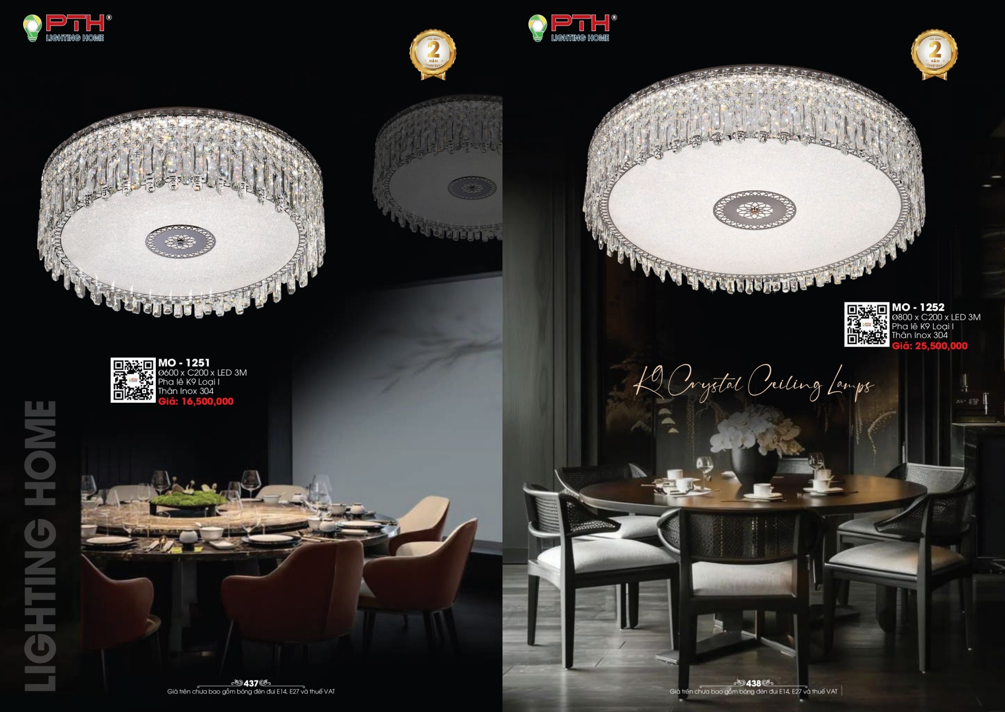 Bảng giá đèn trang trí PTH Lighting Home 2026